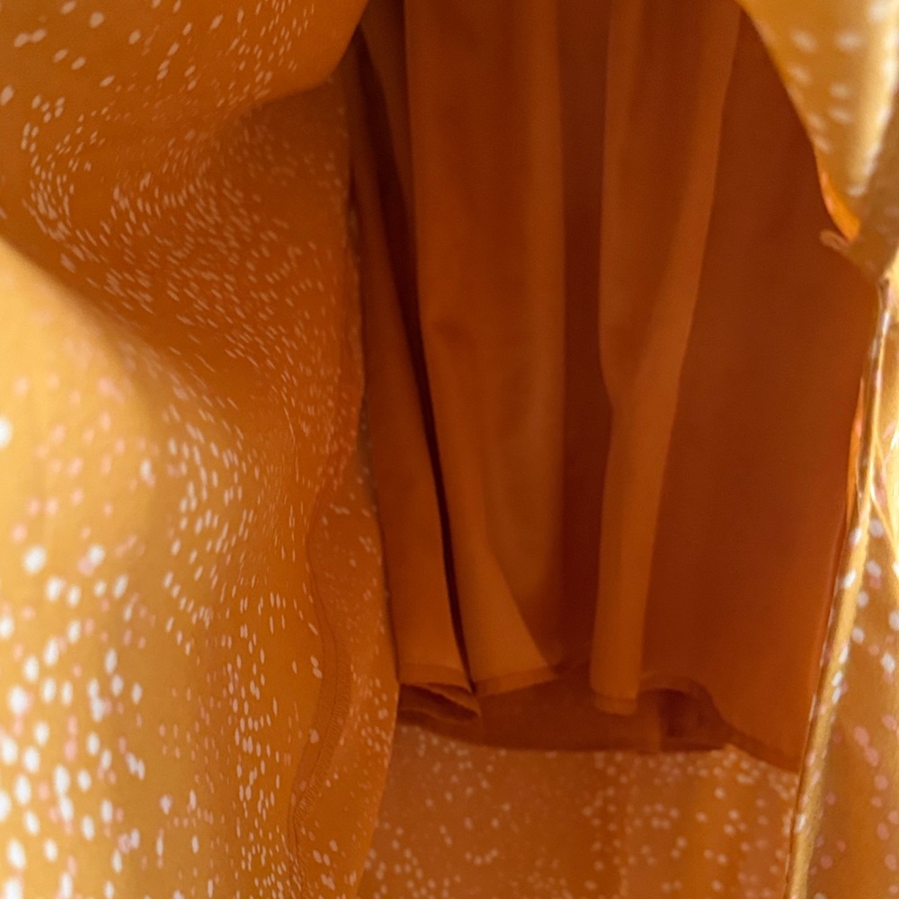 Express Golden Yellow Ruffle Midi Dress - Picture 6 of 8